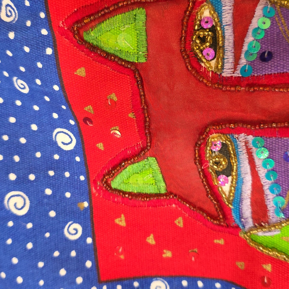 Laurel Burch Fantasticats shoulder tote bag 20"L X 14"W - Picture 11 of 12